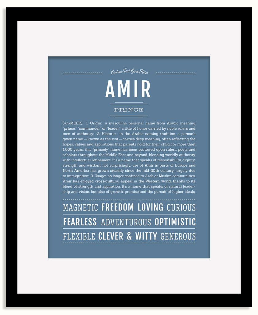 Frame Options | Steele Blue | Black Frame, Matted