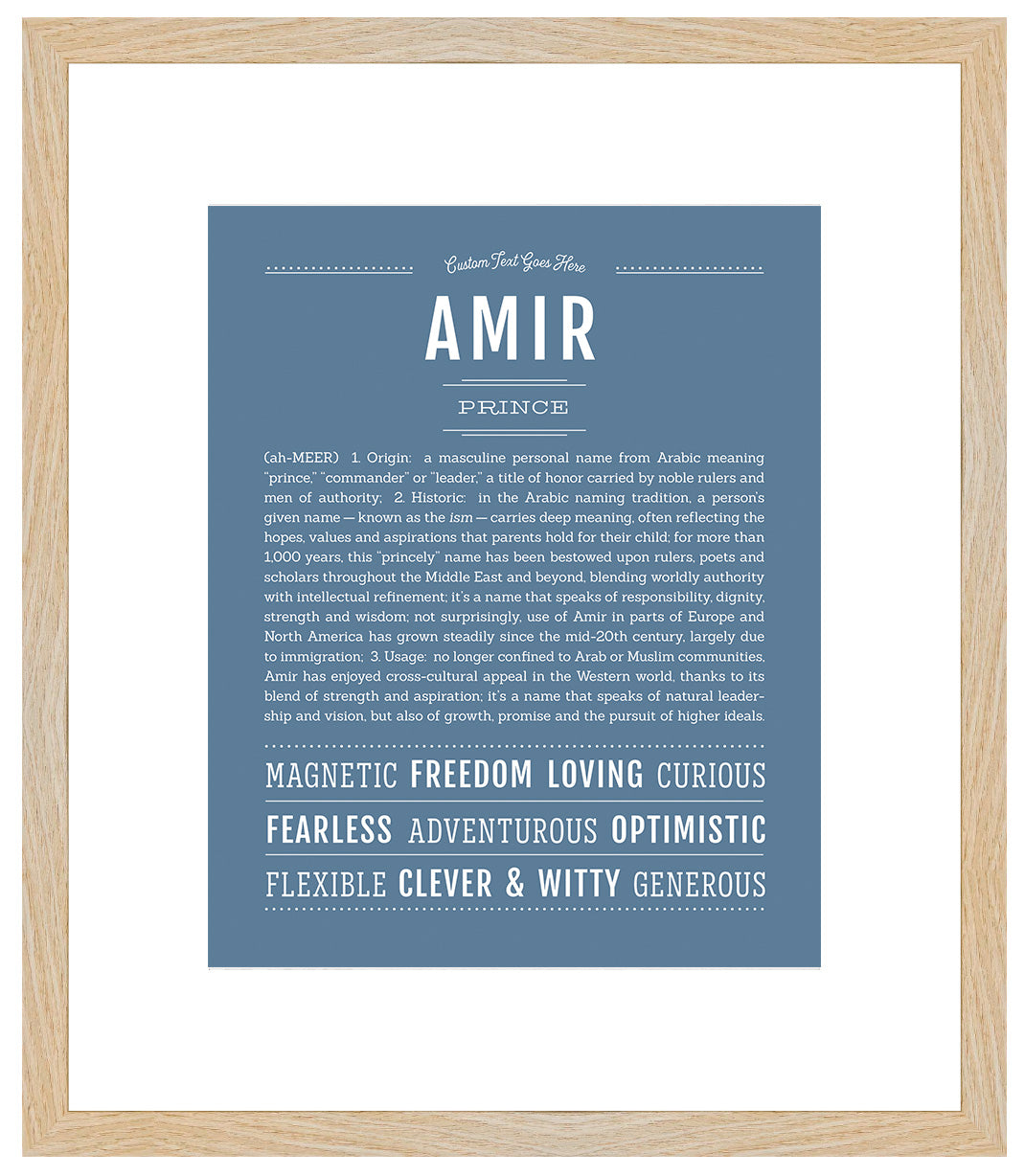 Frame Options | Steele Blue | Maple Frame, Matted