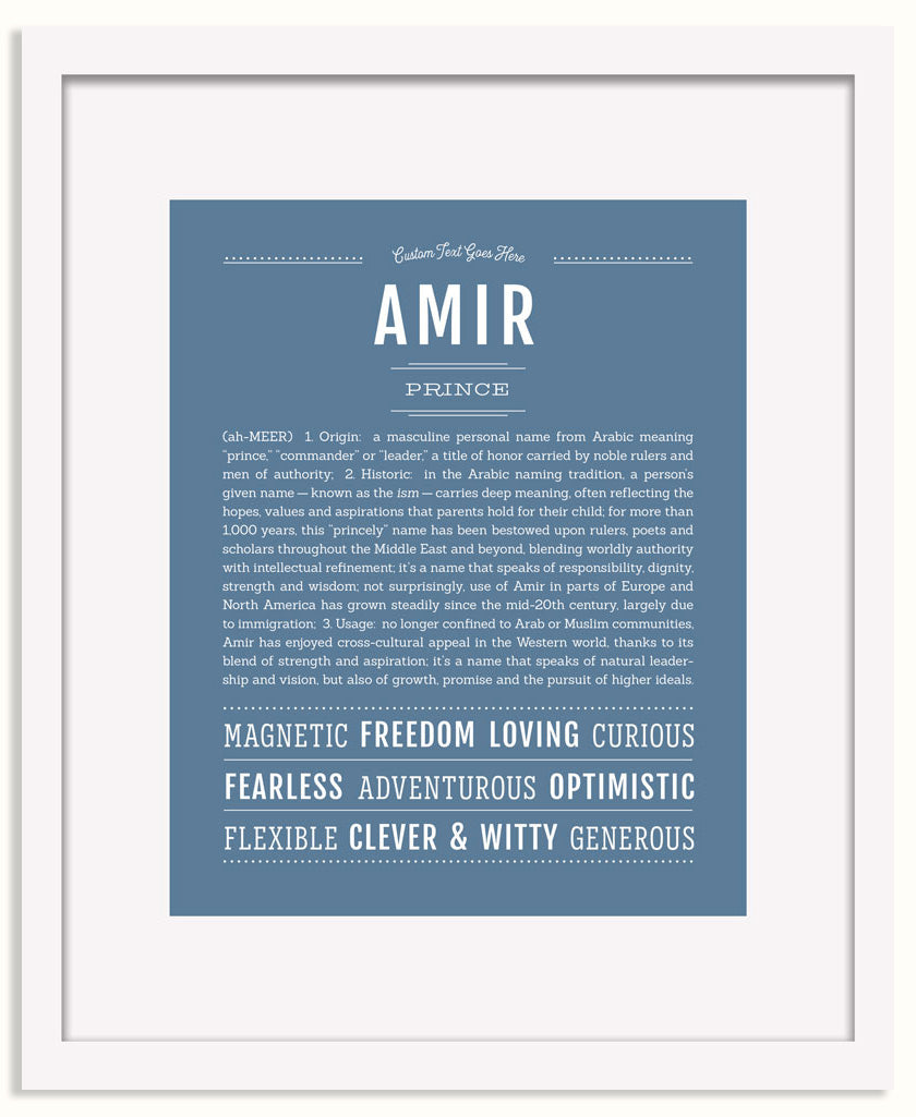 Frame Options | Steele Blue | White Frame, Matted