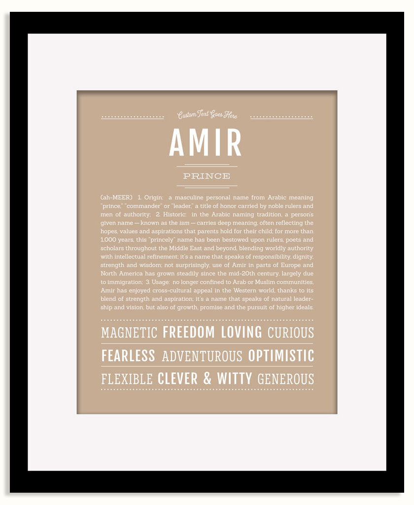 Frame Options | Tan | Black Frame, Matted