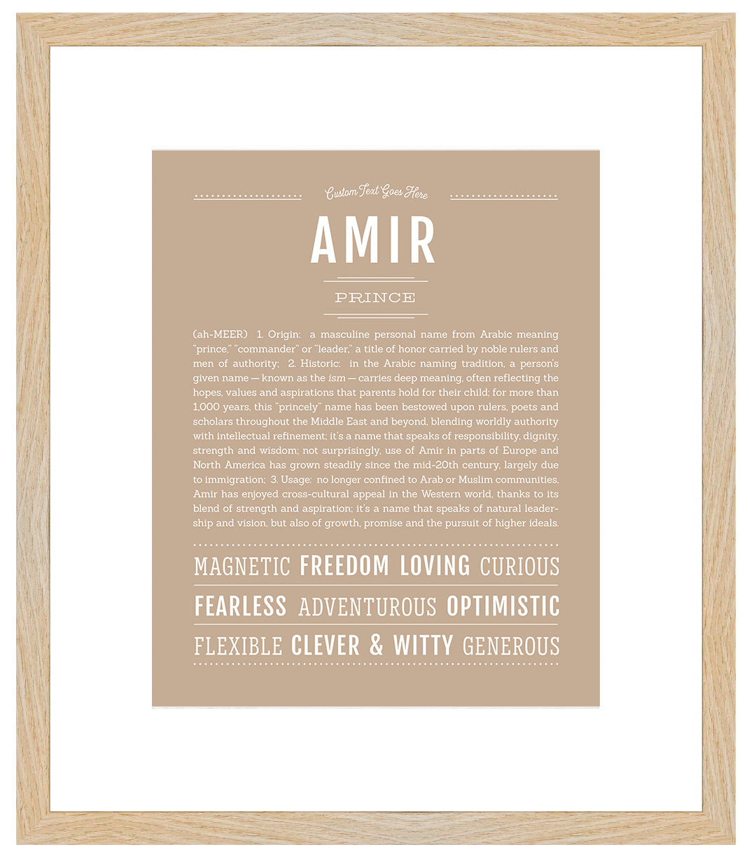 Frame Options | Tan | Maple Frame, Matted