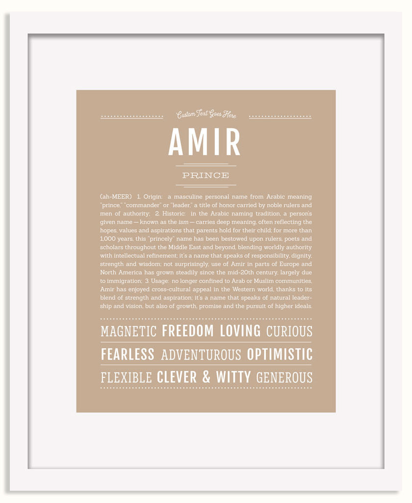 Frame Options | Tan | White Frame, Matted
