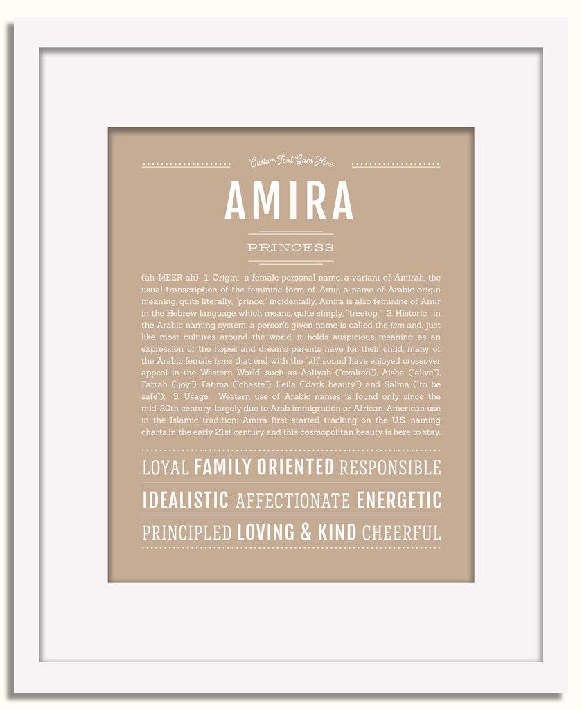 Frame Options | Tan | White Frame, Matted