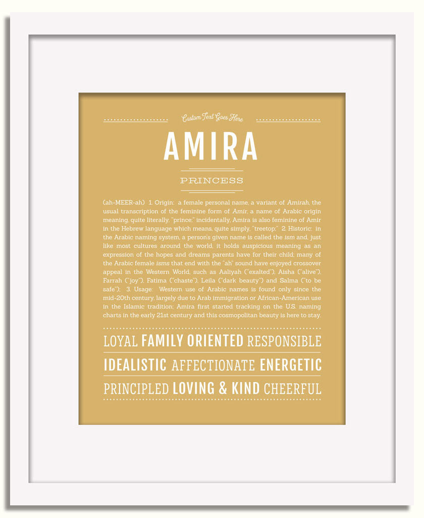 Frame Options | Matte Gold | White Frame, Matted