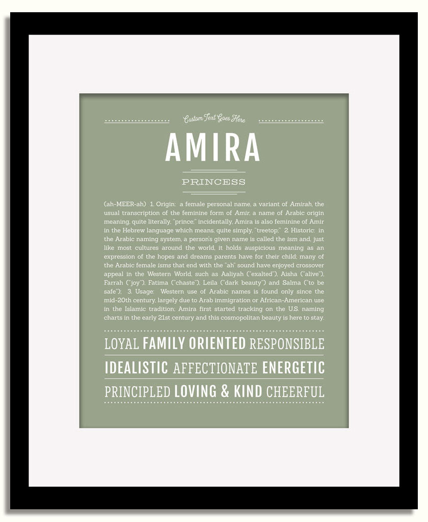 Frame Options | Sage | Black Frame, Matted