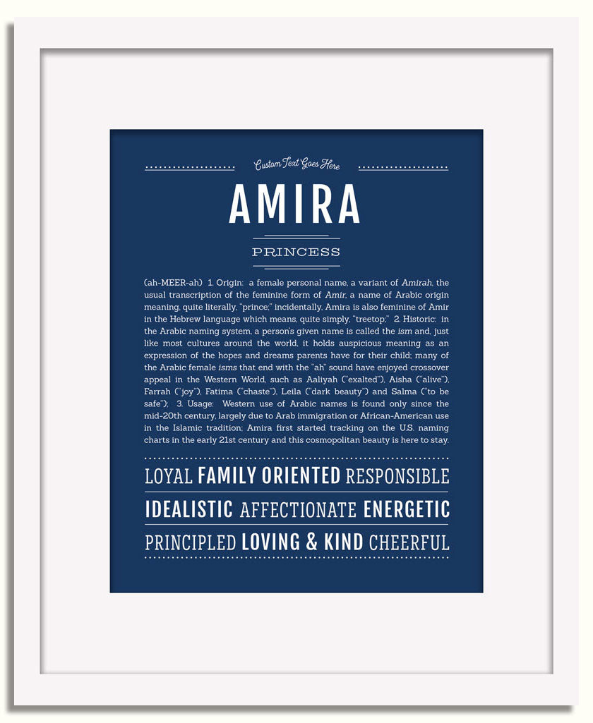 Frame Options | Midnight Blue | White Frame, Matted