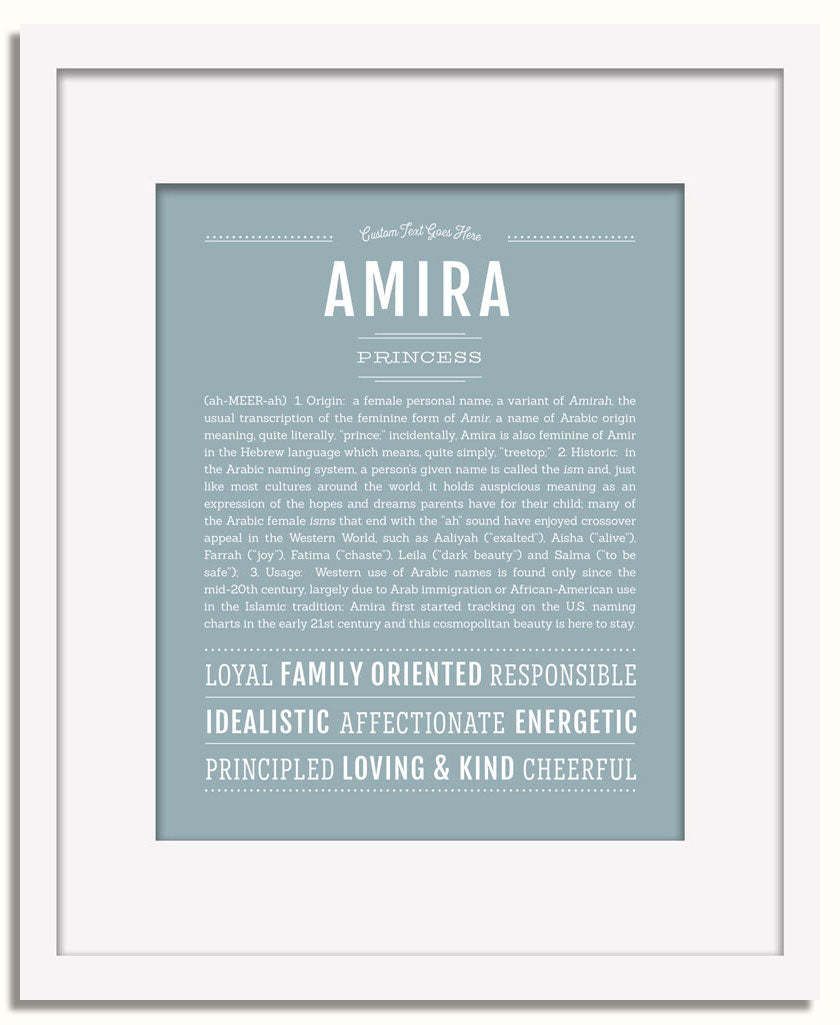 Frame Options | Powder Blue | White Frame, Matted