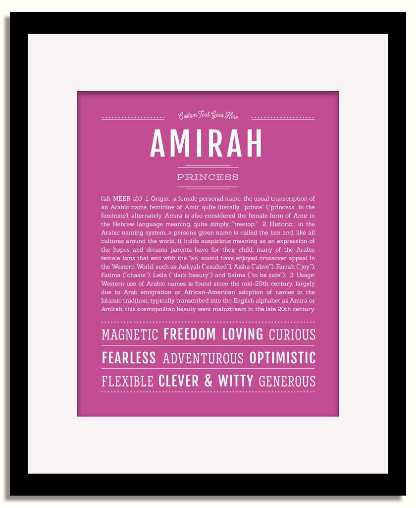 Frame Options | Dark Pink | Black Frame, Matted