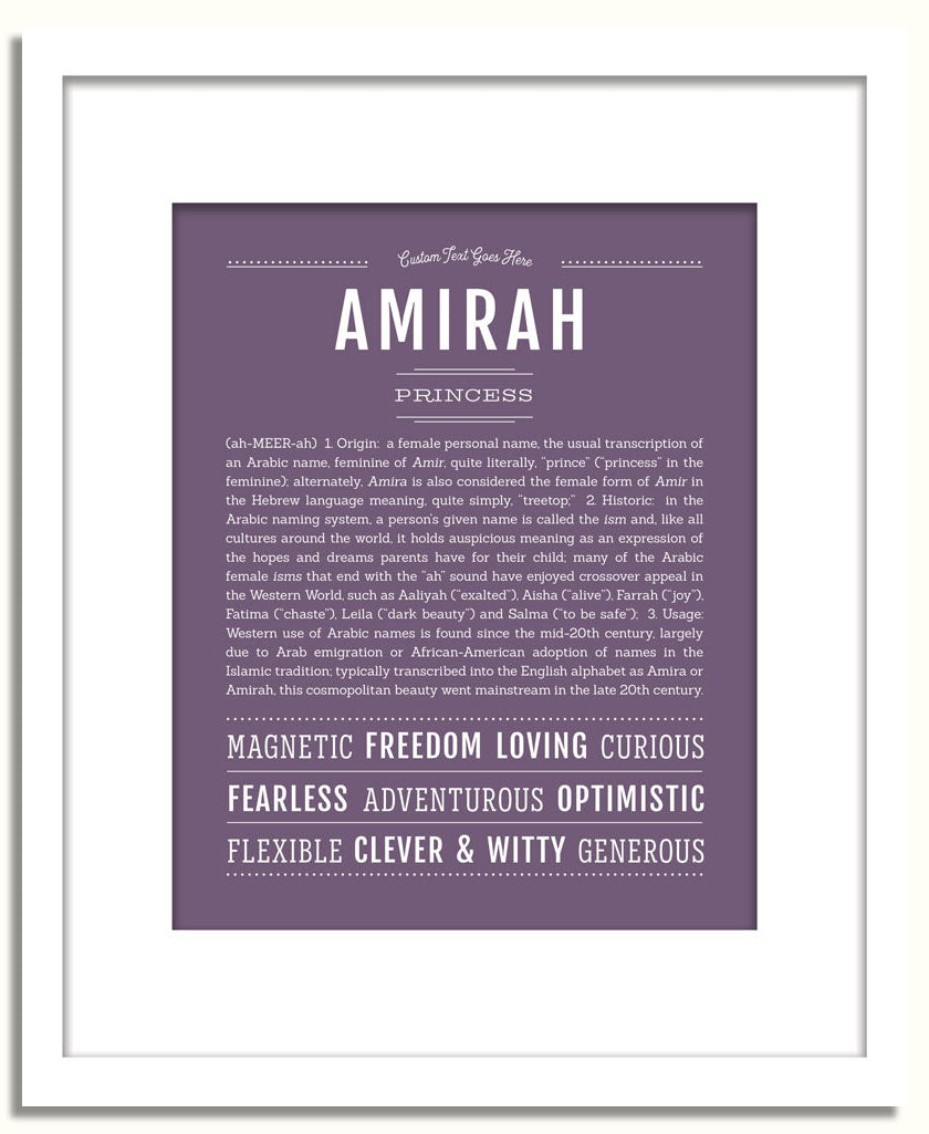 Frame Options | Deep Purple | White Frame, Matted