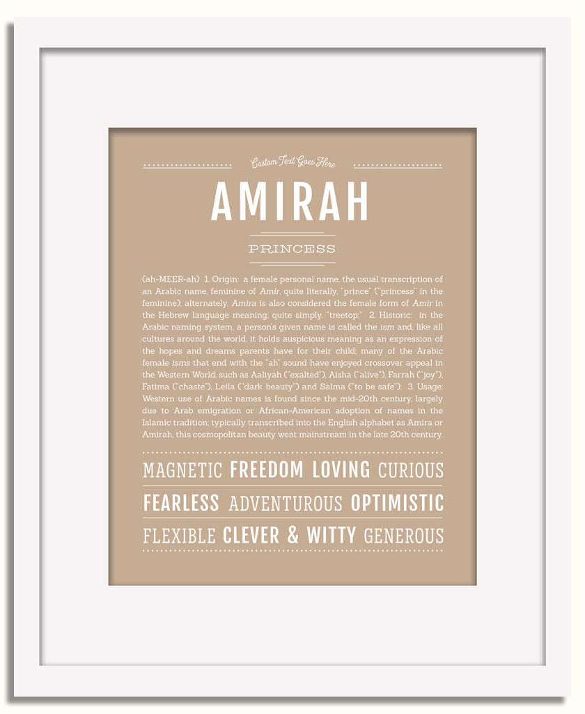 Frame Options | Tan | White Frame, Matted