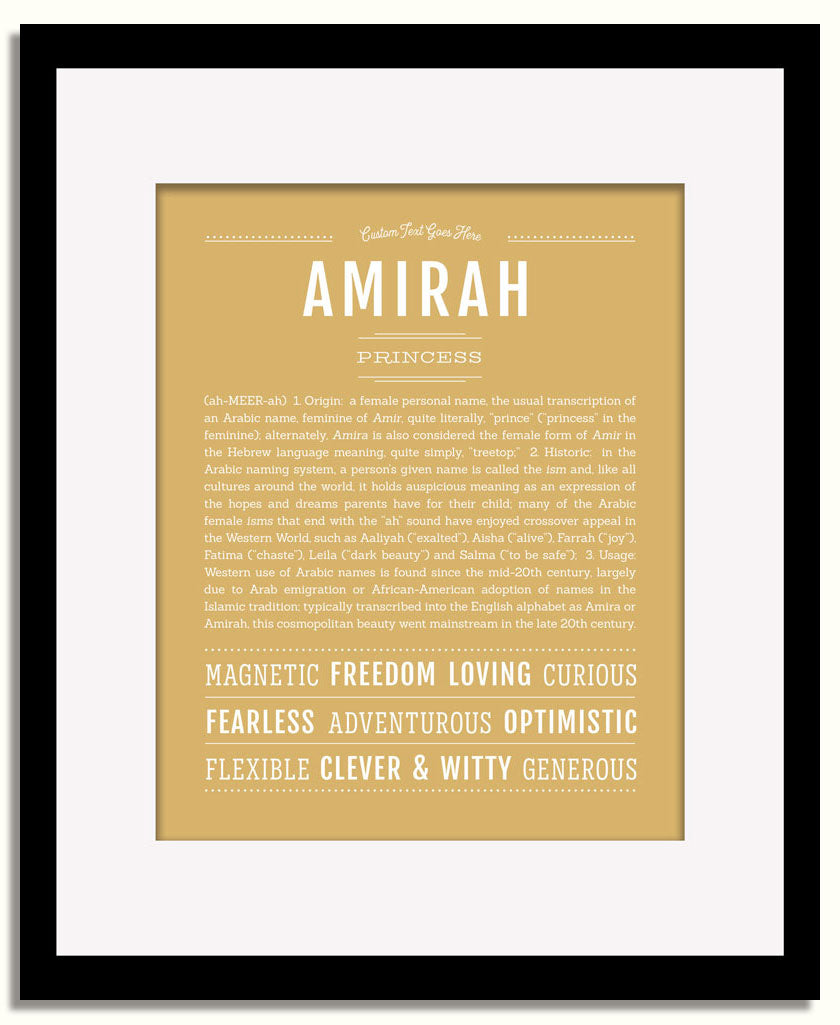 Frame Options | Matte Gold | Black Frame, Matted