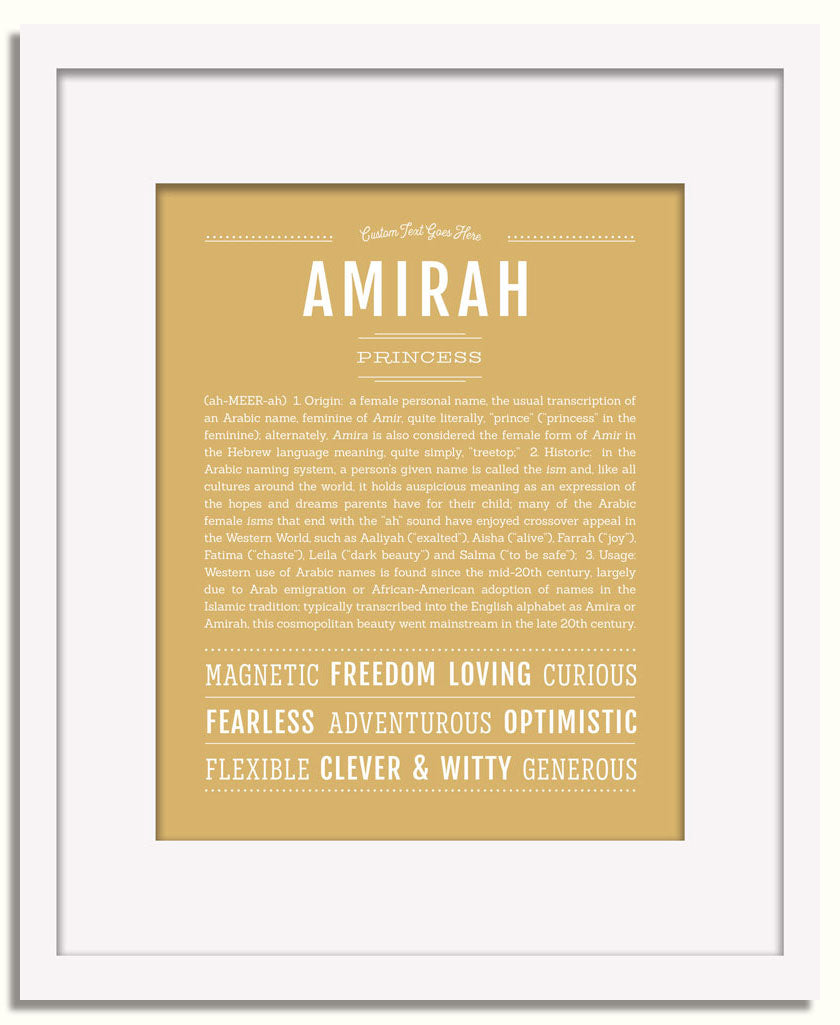 Frame Options | Matte Gold | White Frame, Matted