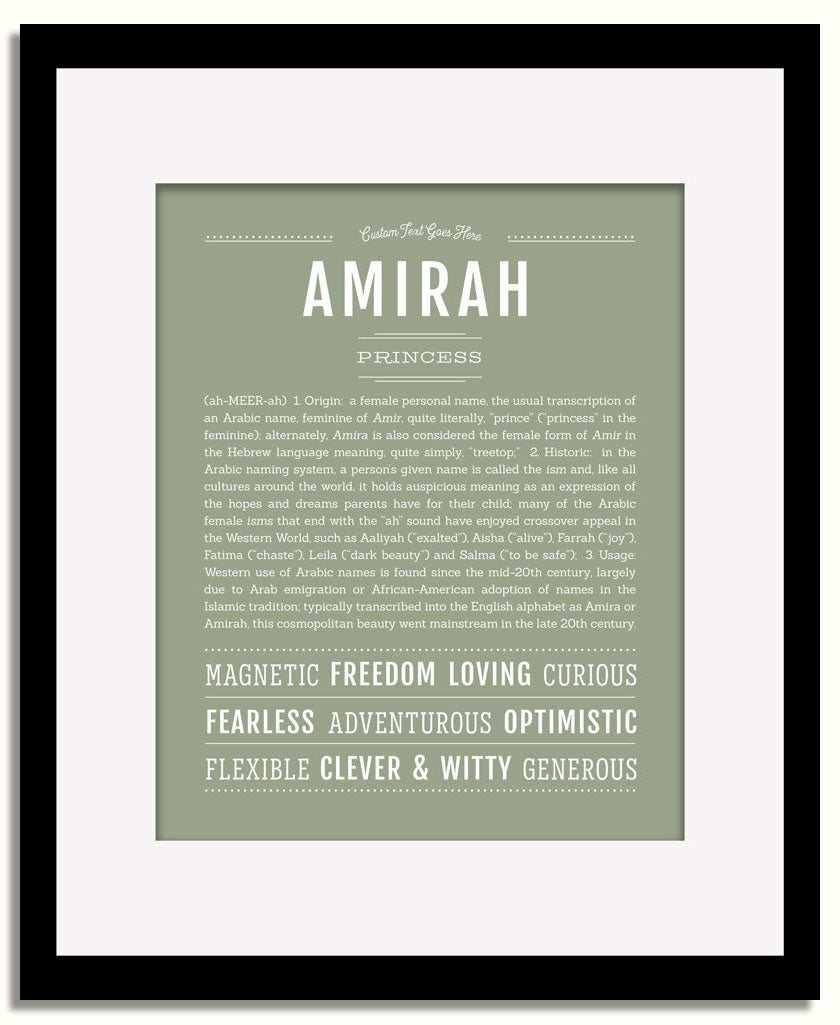 Frame Options | Sage | Black Frame, Matted