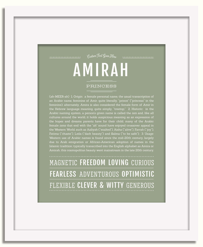 Frame Options | Sage | White Frame, Matted