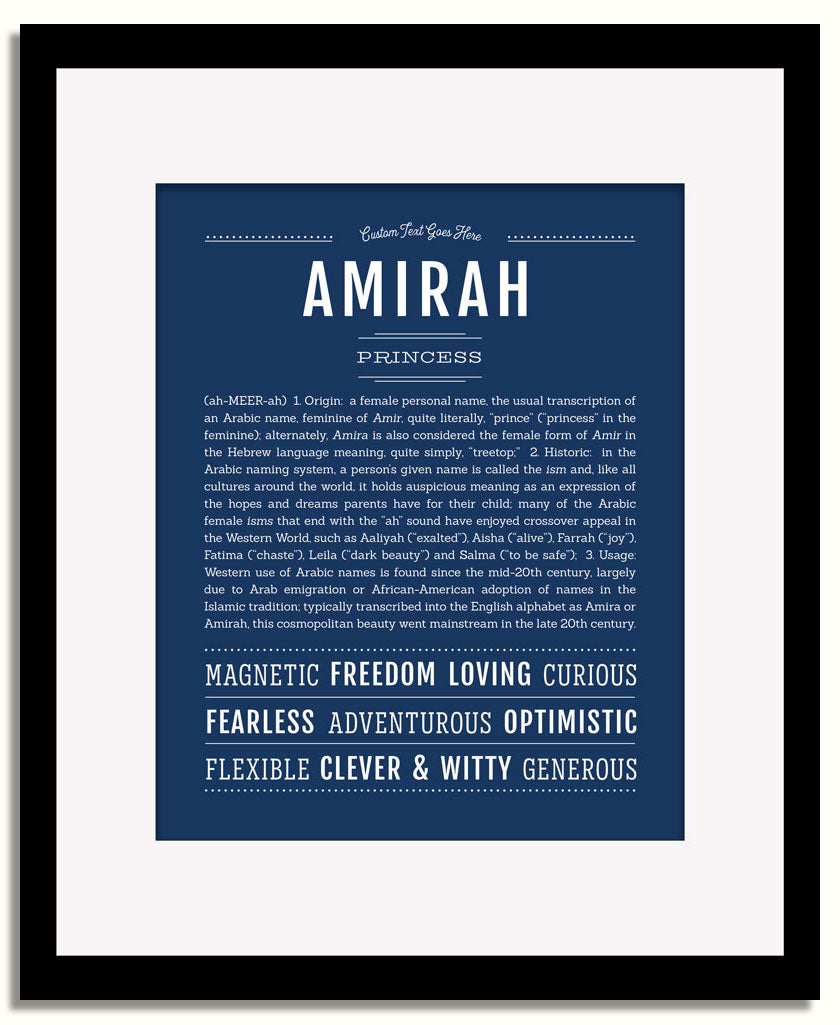 Frame Options | Midnight Blue | Black Frame, Matted