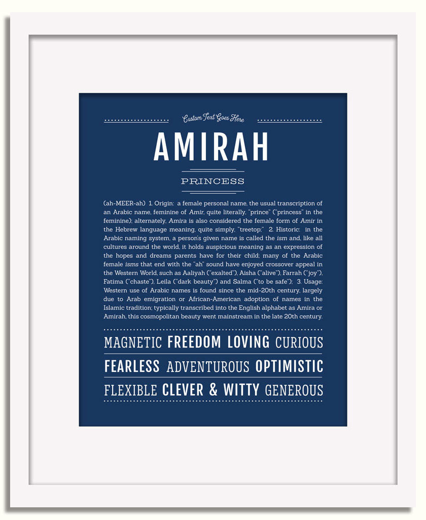 Frame Options | Midnight Blue | White Frame, Matted