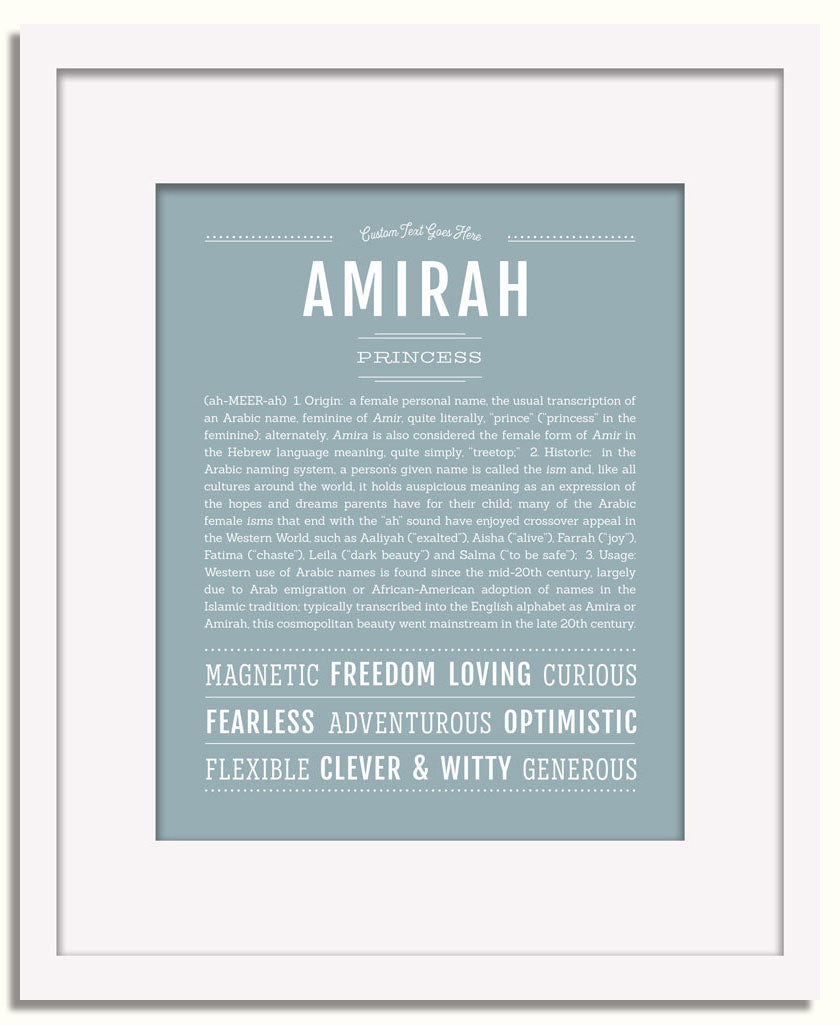 Frame Options | Powder Blue | White Frame, Matted