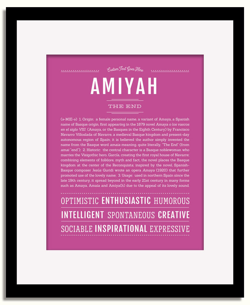 Frame Options | Dark Pink | Black Frame, Matted