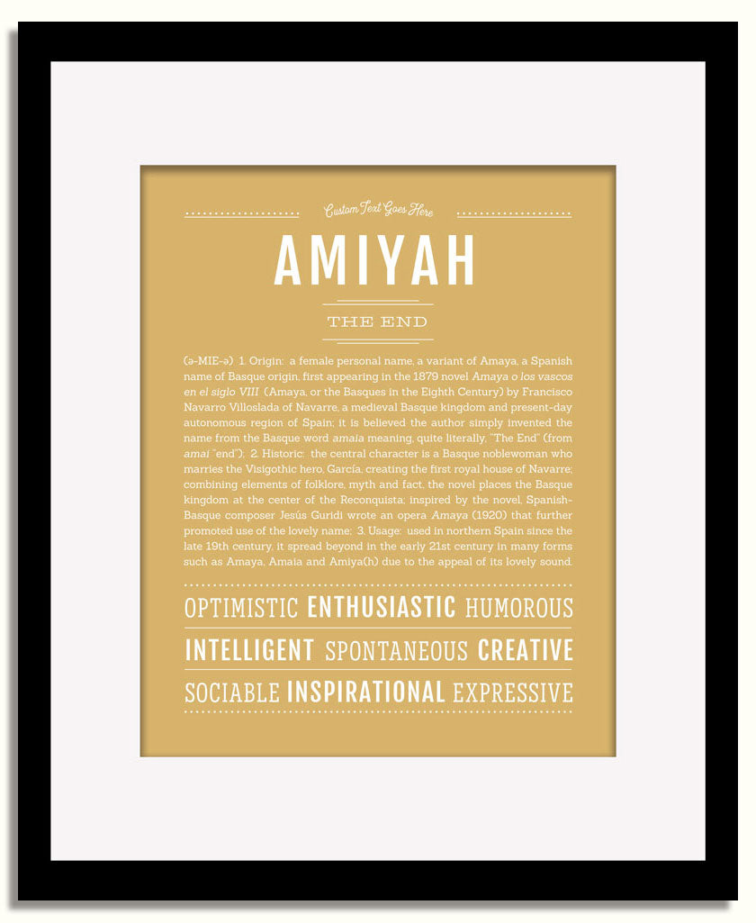 Frame Options | Matte Gold | Black Frame, Matted