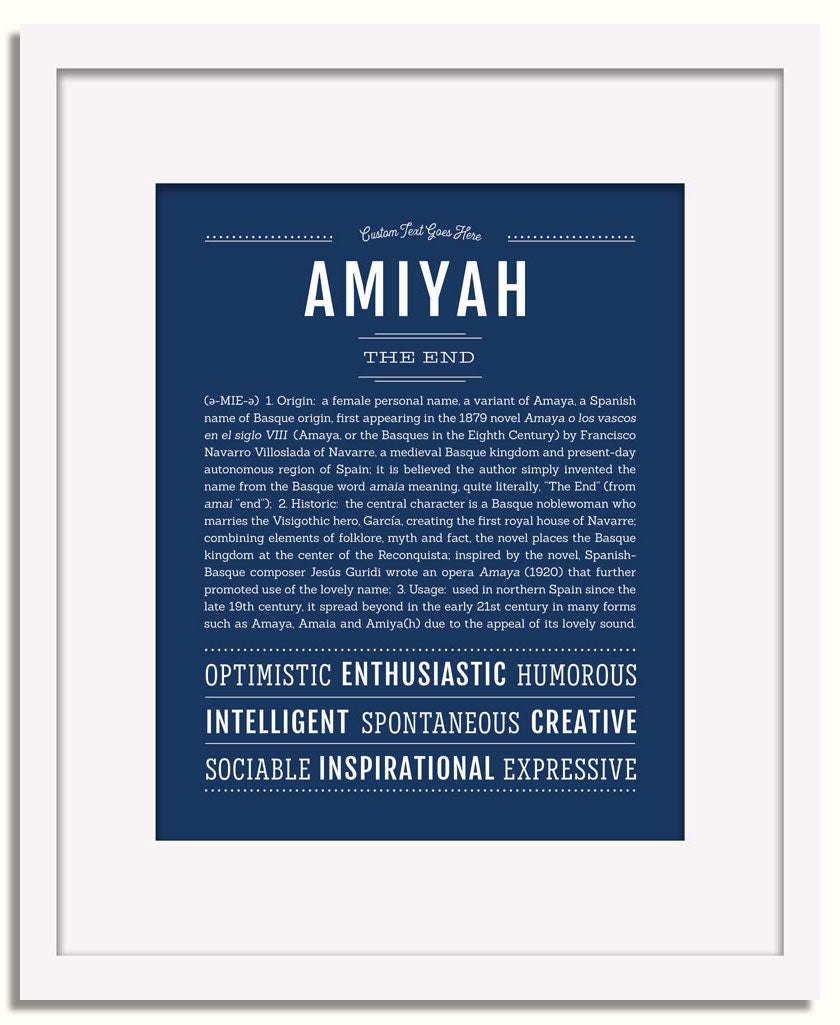 Frame Options | Midnight Blue | White Frame, Matted