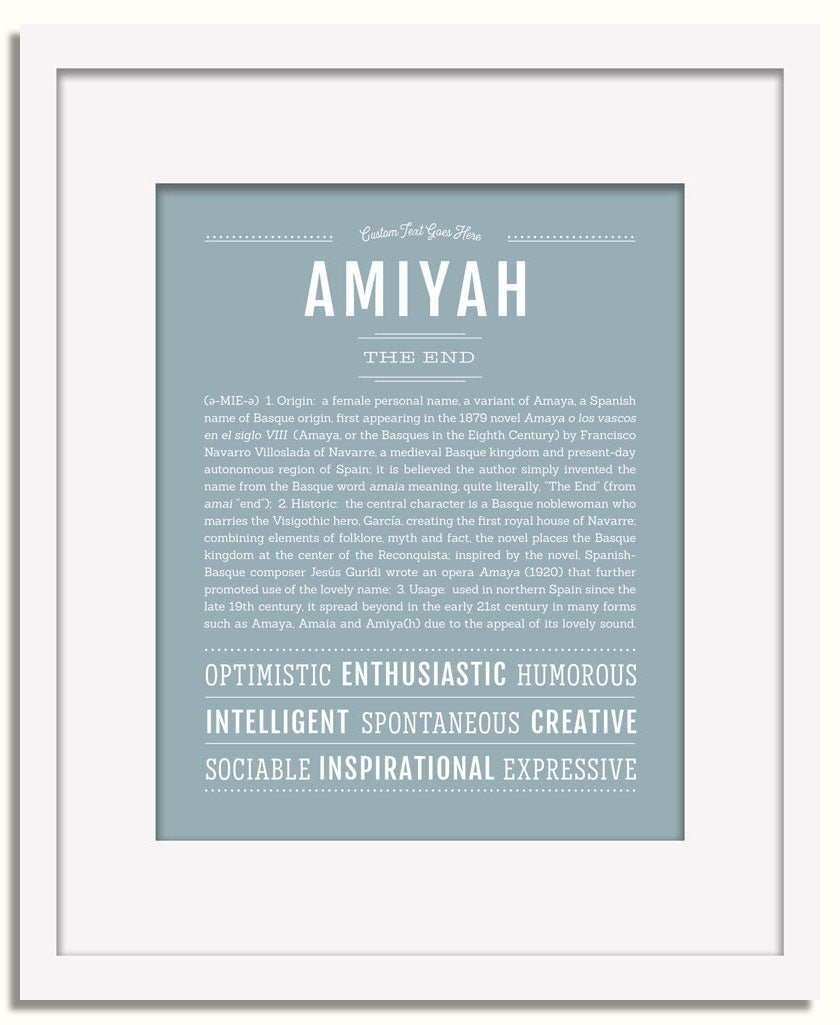 Frame Options | Powder Blue | White Frame, Matted