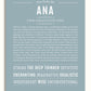 Ana Personalized Name Meaning Art Prints – Name Stories