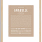 Anabelle | Name Art Print