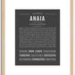 Anaia | Name Art Print