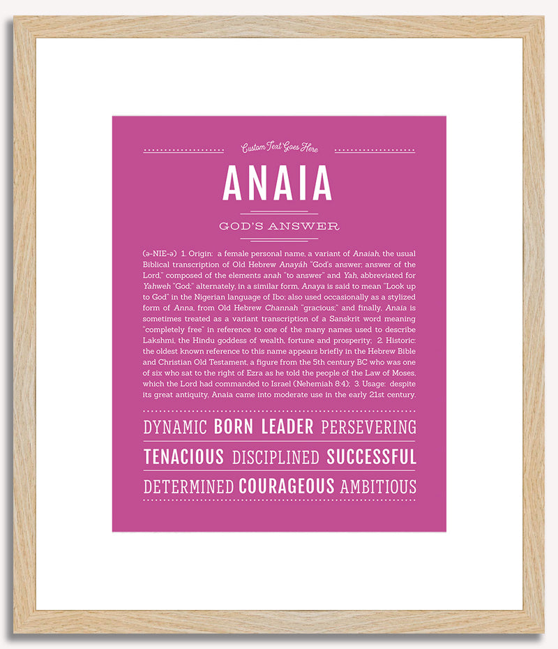 Anaia | Name Art Print