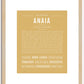 Anaia | Name Art Print