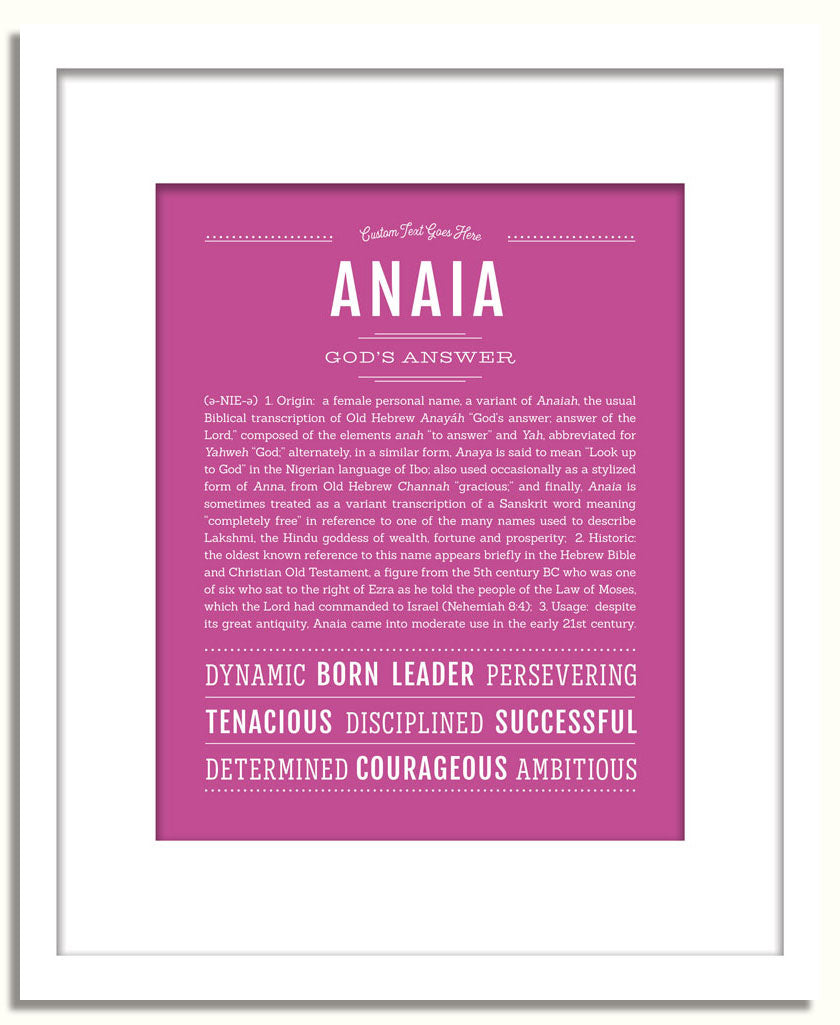 Frame Options | Dark Pink | White Frame, Matted