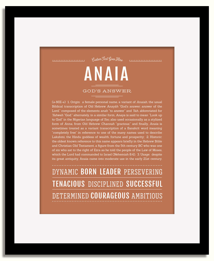 Frame Options | Terra Cotta | Black Frame, Matted