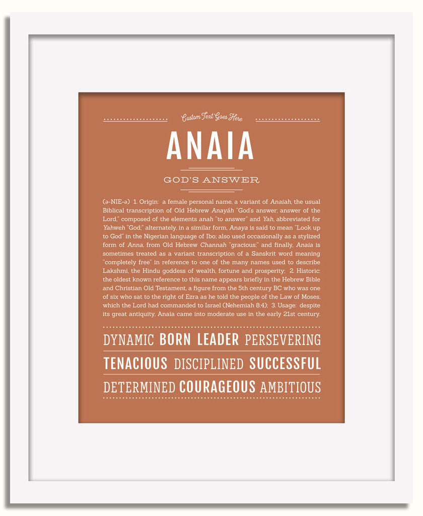 Frame Options | Terra Cotta | White Frame, Matted