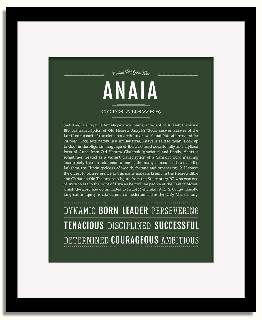 Frame Options | Deep Forest | Black Frame, Matted