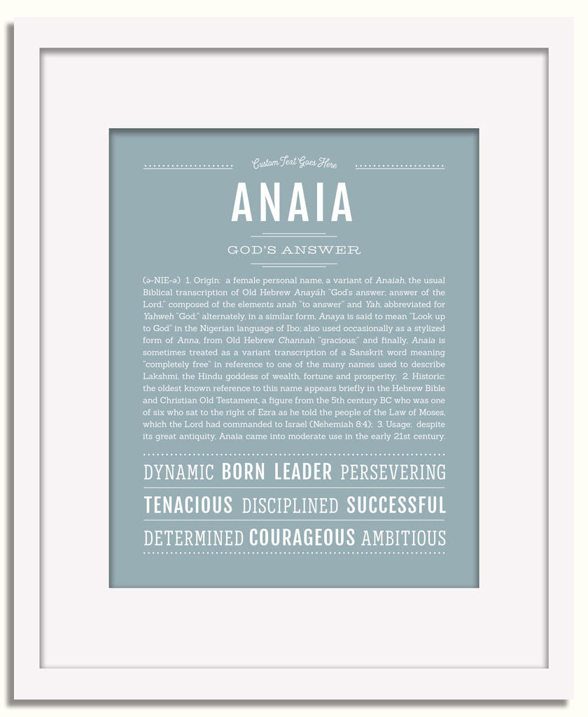 Frame Options | Powder Blue | White Frame, Matted