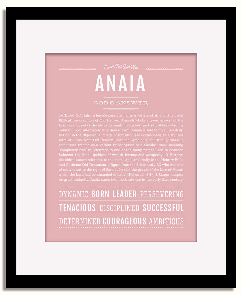 Frame Options | Dusty Rose | Black Frame, Matted