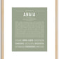 Anaia | Name Art Print