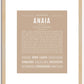 Anaia | Name Art Print