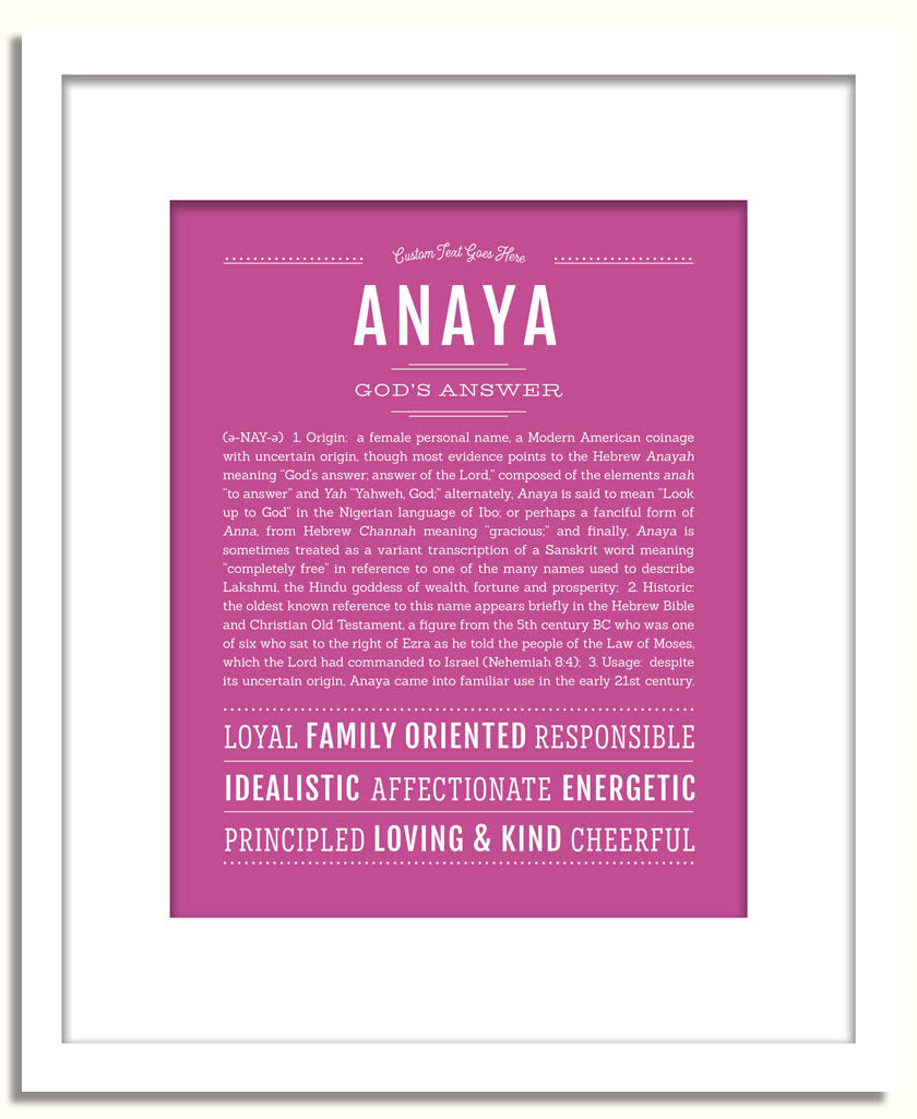 Frame Options | Dark Pink | White Frame, Matted