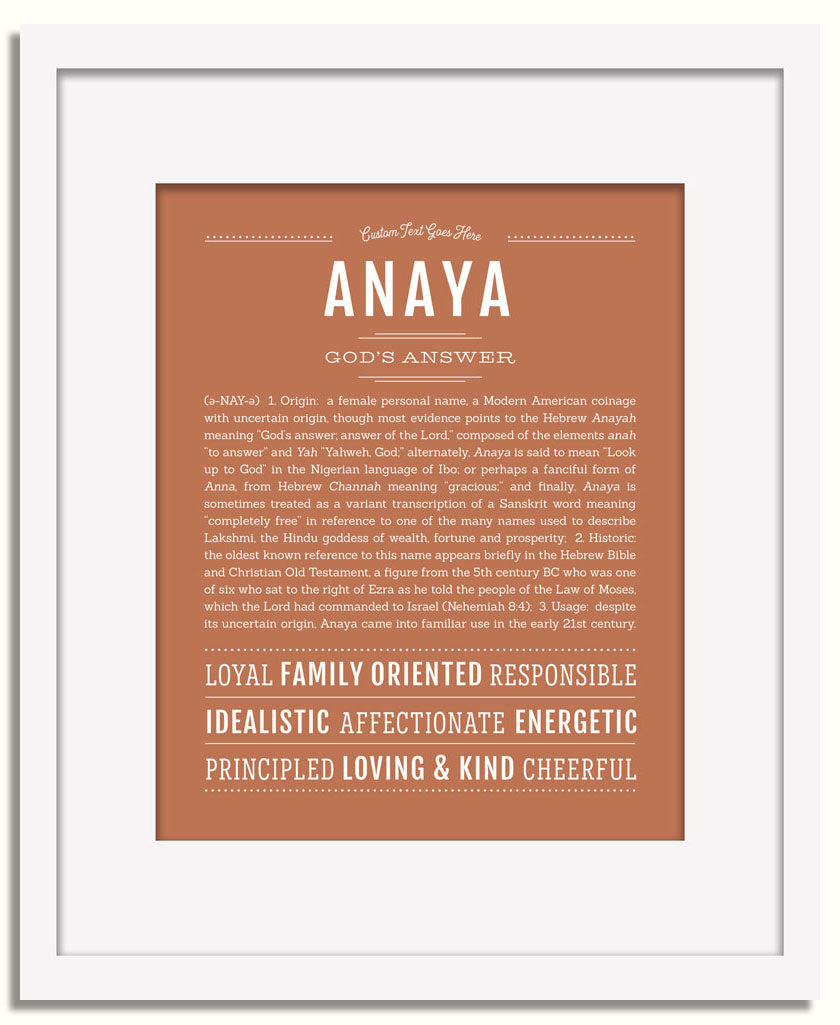 Frame Options | Terra Cotta | White Frame, Matted