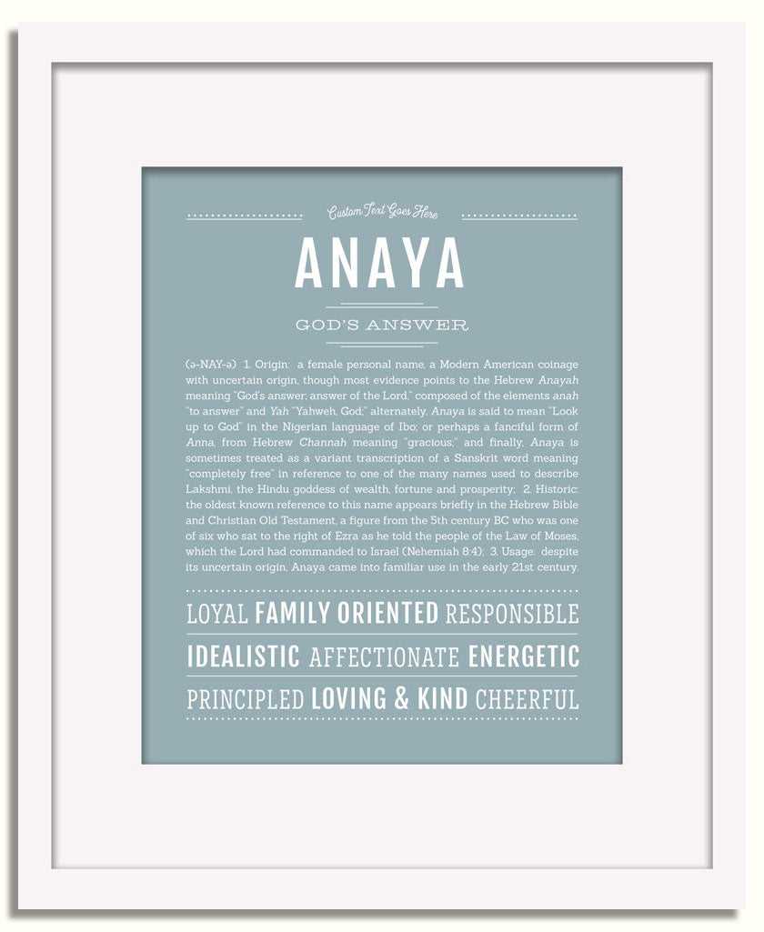 Frame Options | Powder Blue | White Frame, Matted