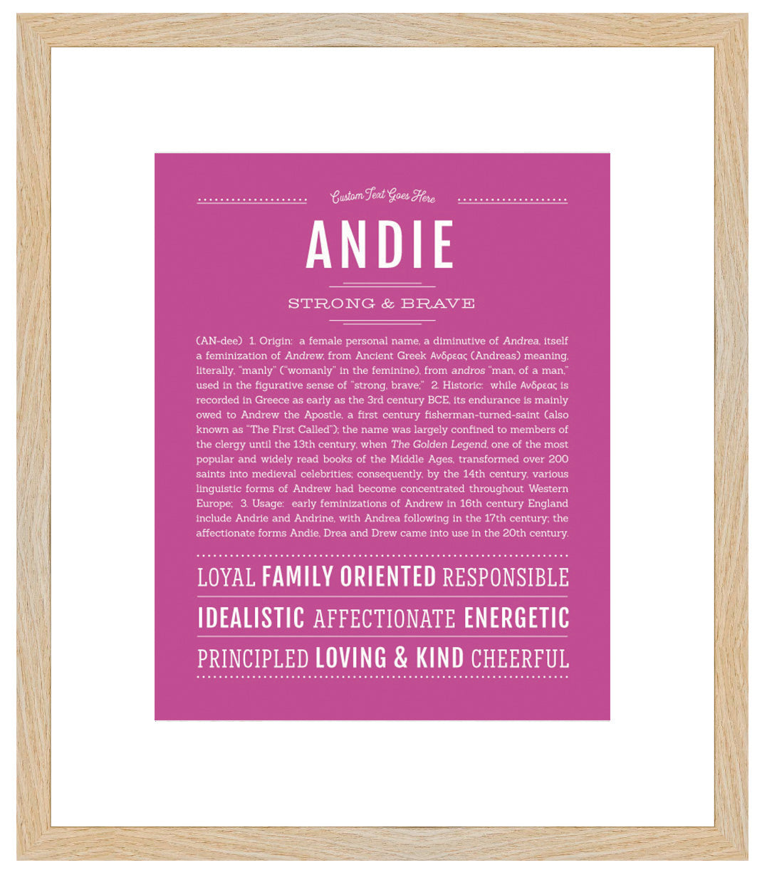 Frame Options | Dark Pink | Maple Frame, Matted