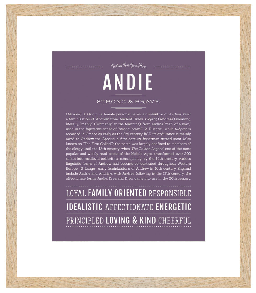 Frame Options | Deep Purple | Maple Frame, Matted