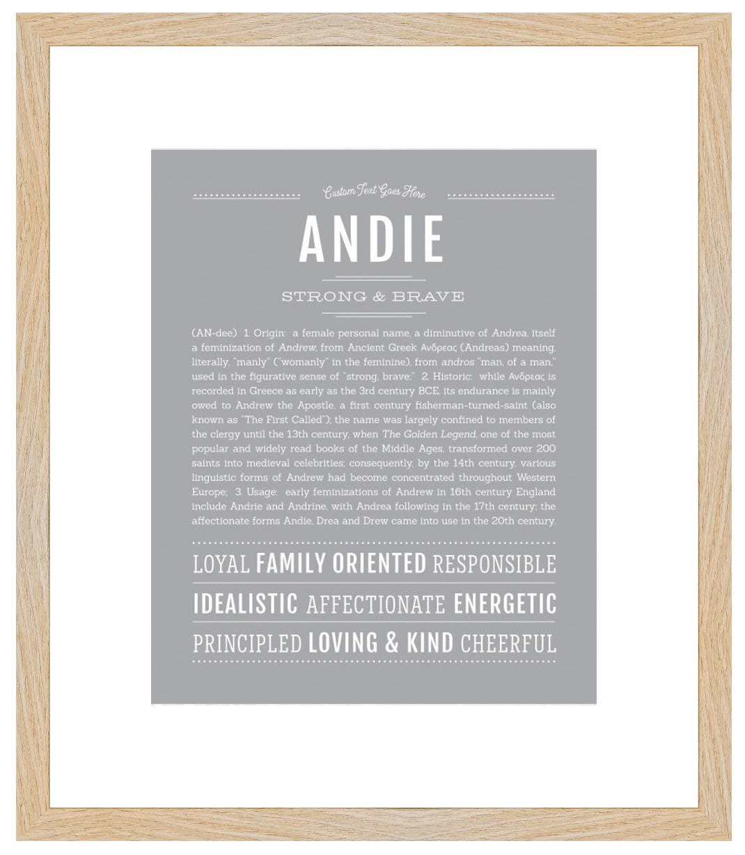 Frame Options | Light Gray | Maple Frame, Matted