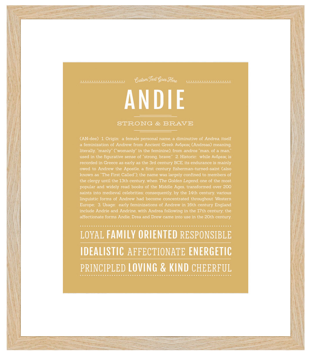 Frame Options | Matte Gold | Maple Frame, Matted