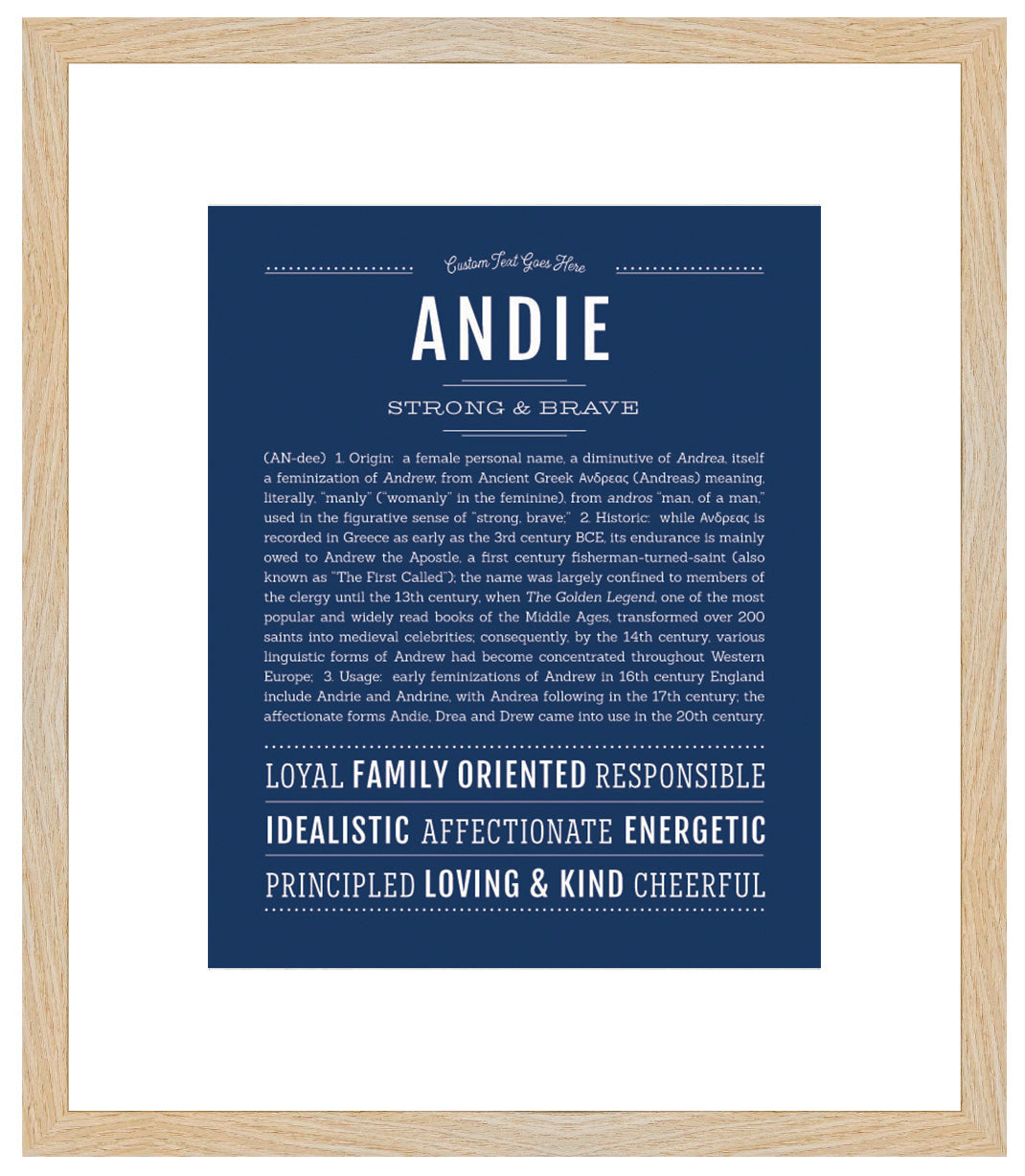 Frame Options | Midnight Blue | Maple Frame, Matted