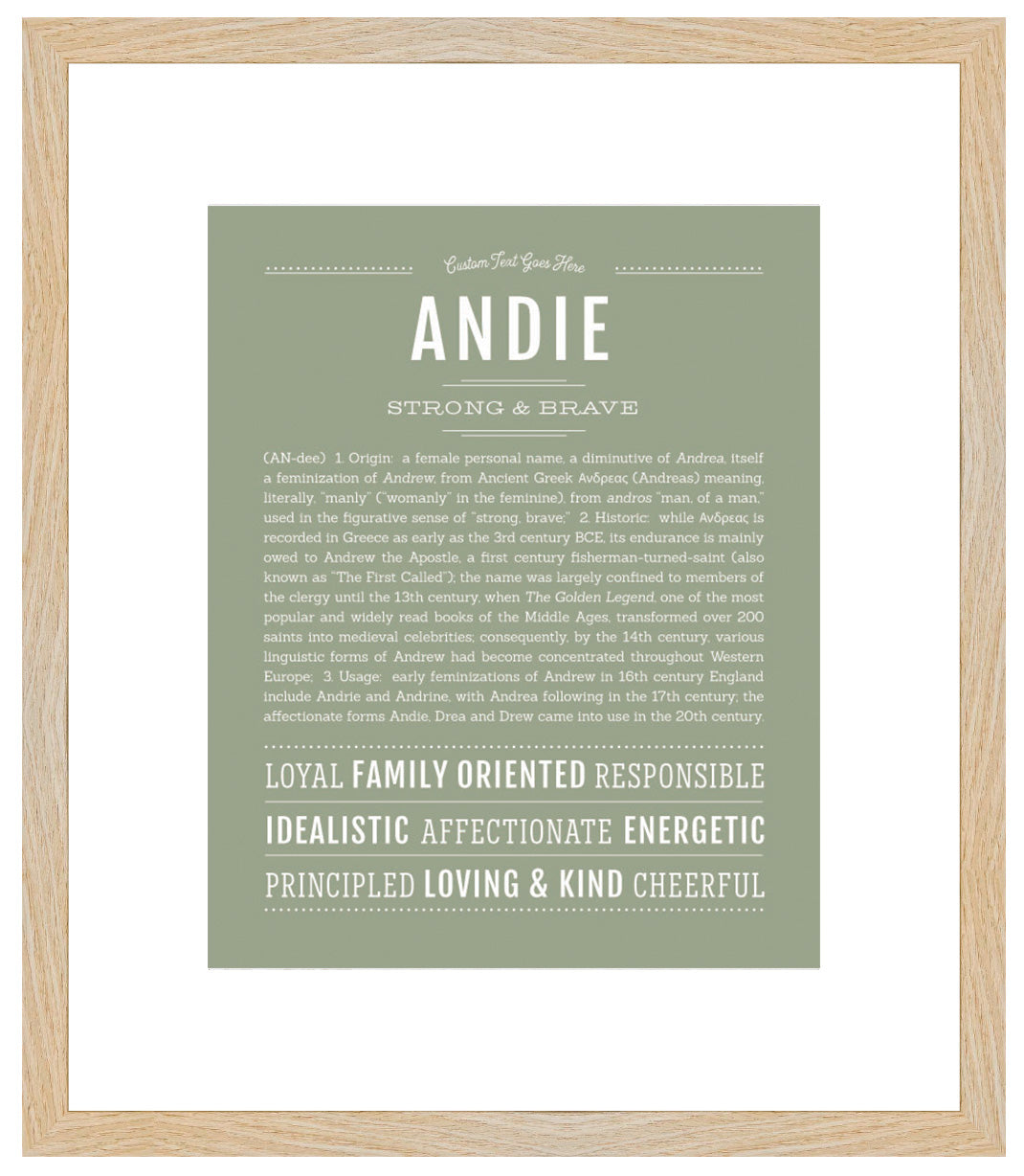 Frame Options | Sage | Maple Frame, Matted