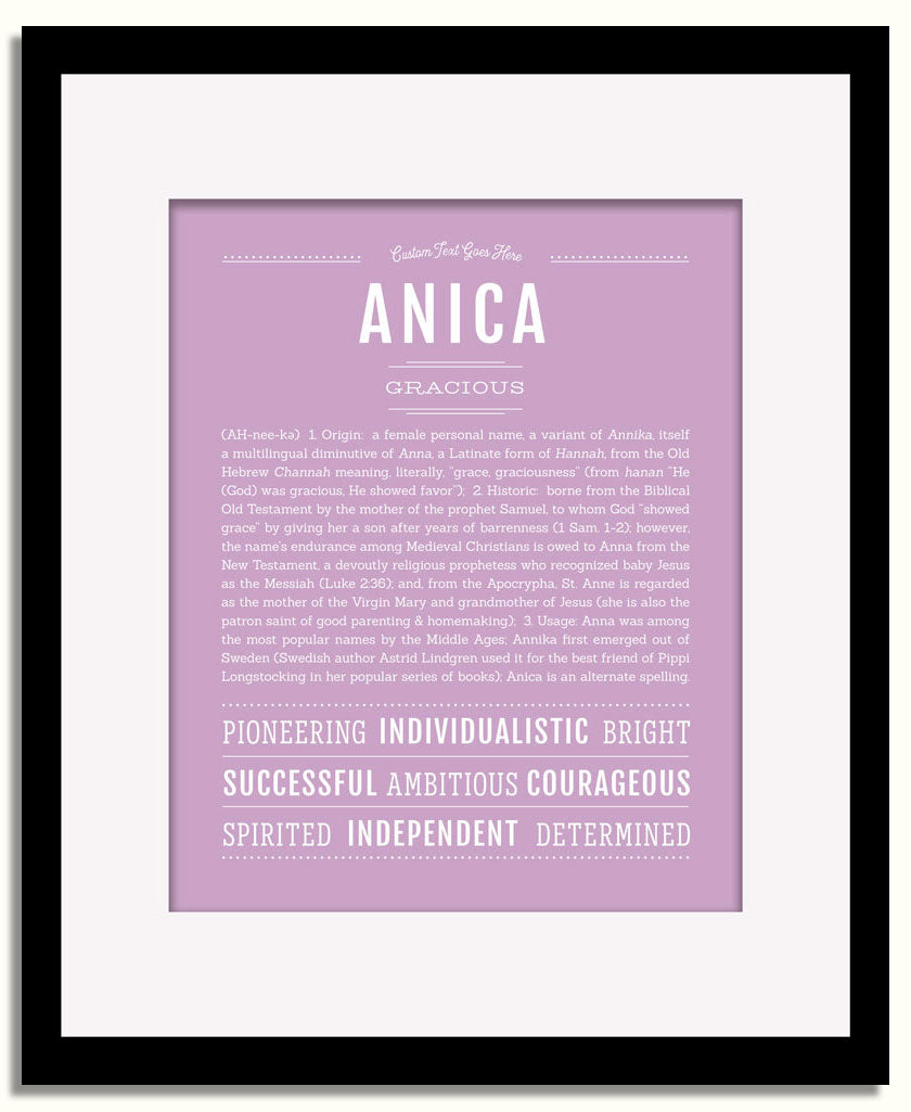 Frame Options | Lilac | Black Frame, Matted