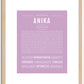 Anika | Name Art Print