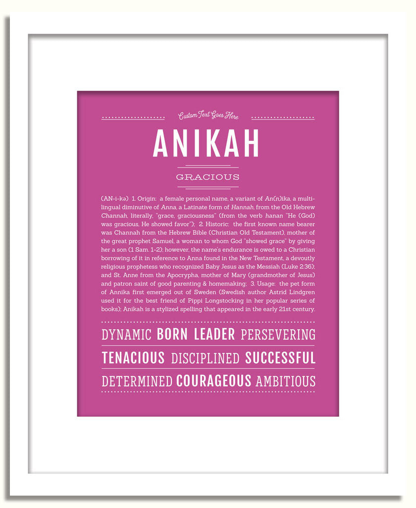 Frame Options | Dark Pink | White Frame, Matted